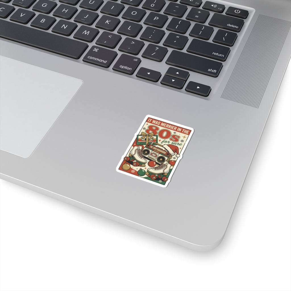 Retro Christmas 80s Nostalgia Kiss-Cut Sticker