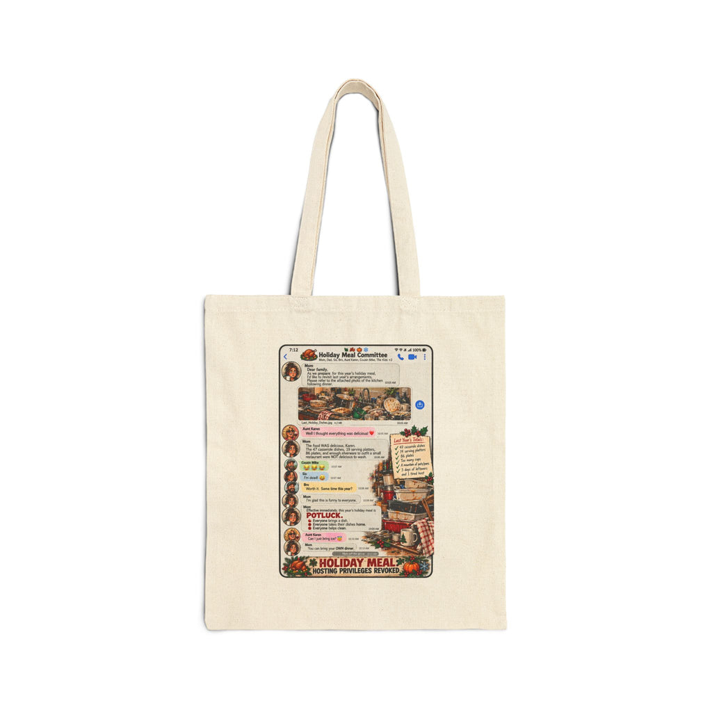 Vintage Holiday Meal Recipe Cotton Canvas Tote Bag