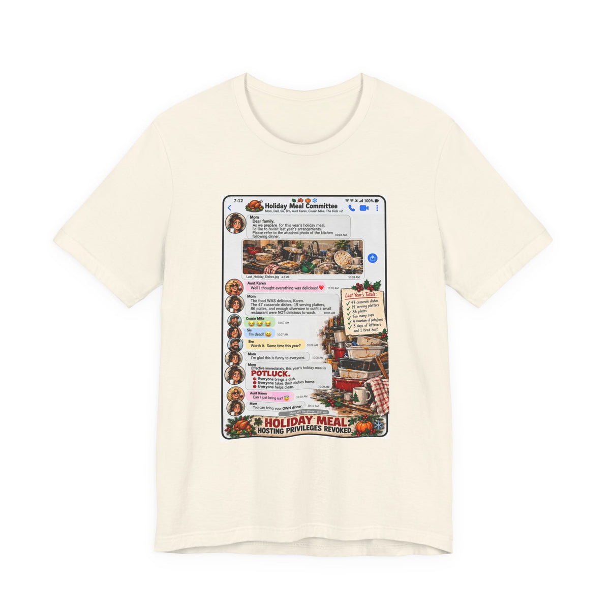 Holiday Meal Family Group Chat T-Shirt