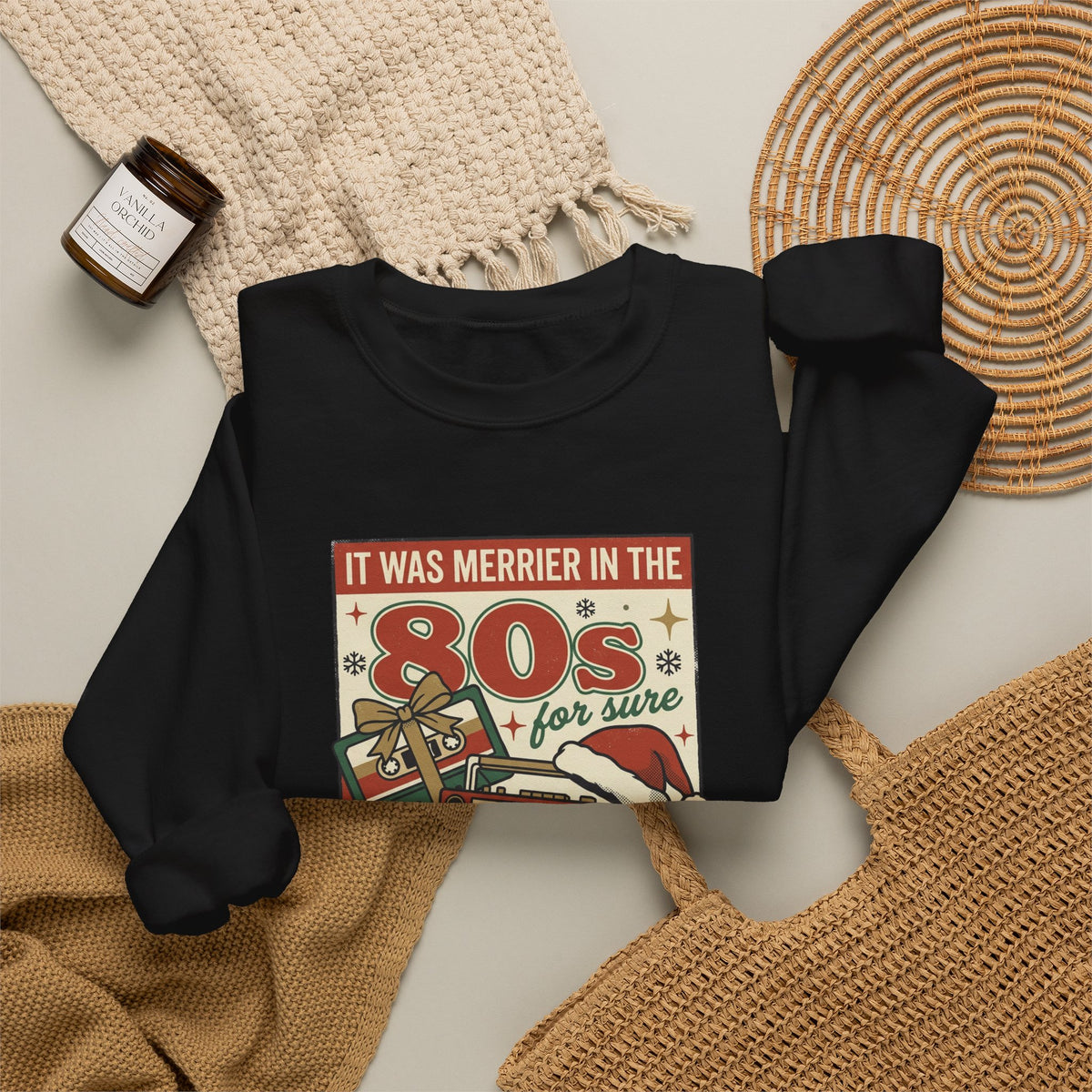 Retro Christmas 80s Boombox Sweatshirt | Vintage Holiday