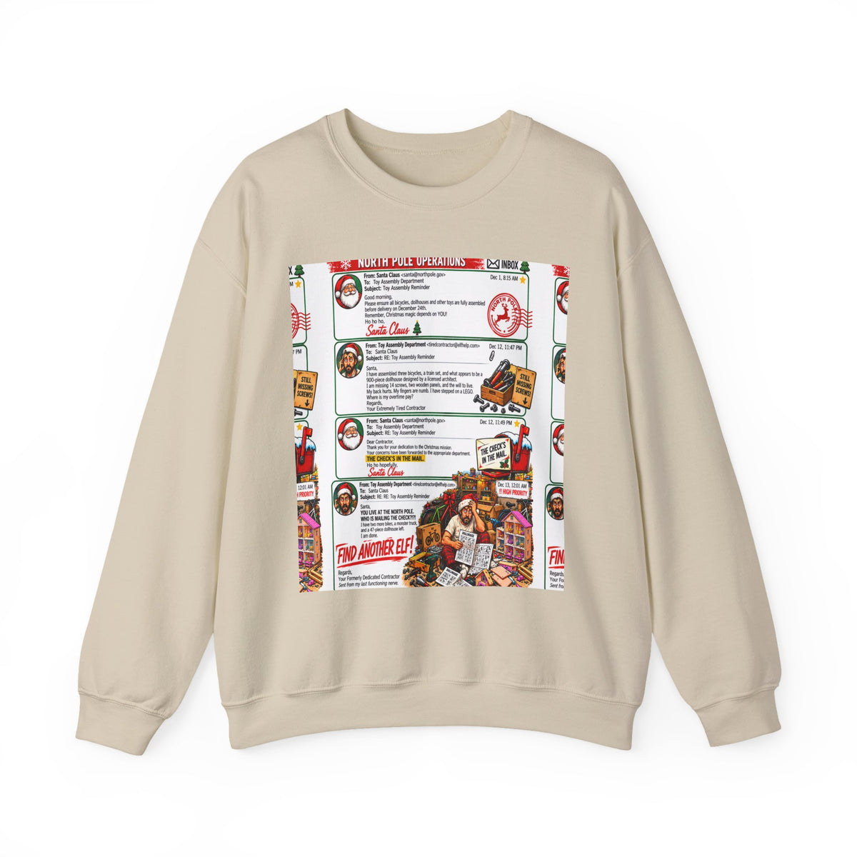 Santa’s Workshop Email Chain Crewneck Sweatshirt