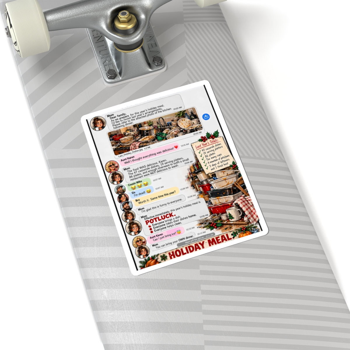 Holiday Meal Potluck Kiss-Cut Sticker