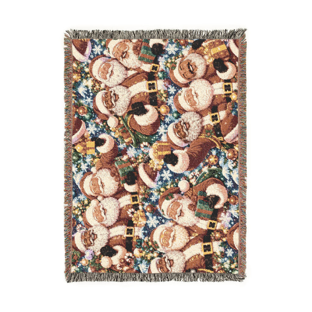Festive Santa Claus Woven Blanket