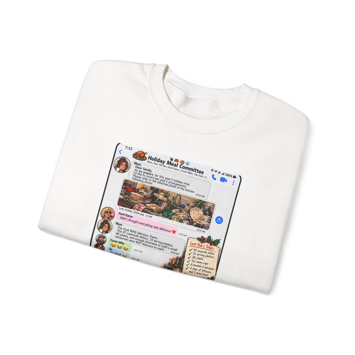 Holiday Meal Recipe Crewneck Sweatshirt