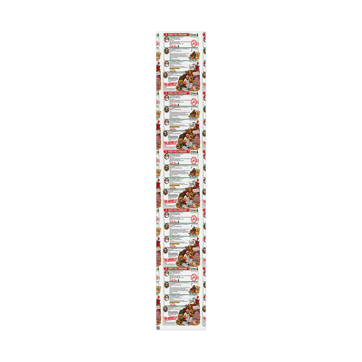 Santa’s Workshop Email Chain Christmas Wrapping Paper