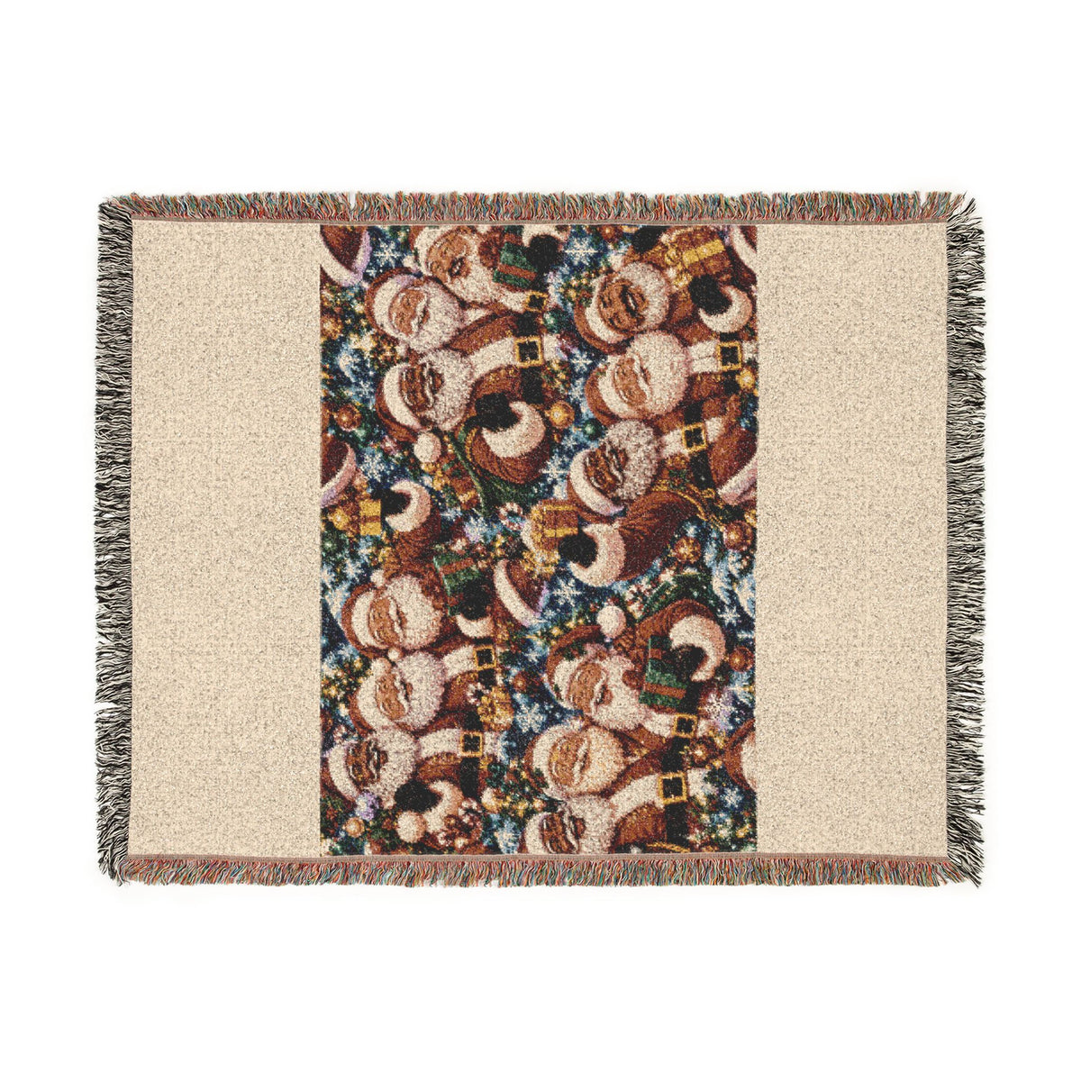 Festive Santa Claus Woven Blanket