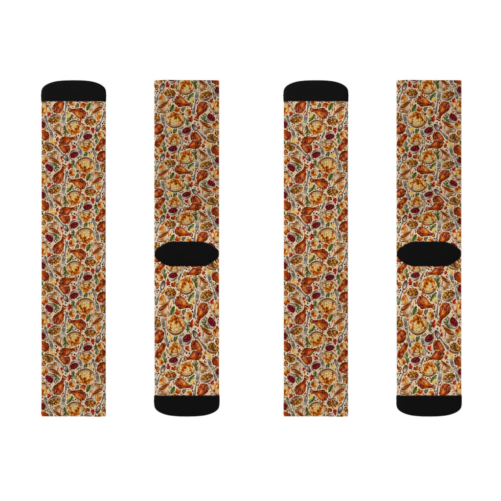 Thanksgiving Feast Pattern Socks – ChaoticThreads