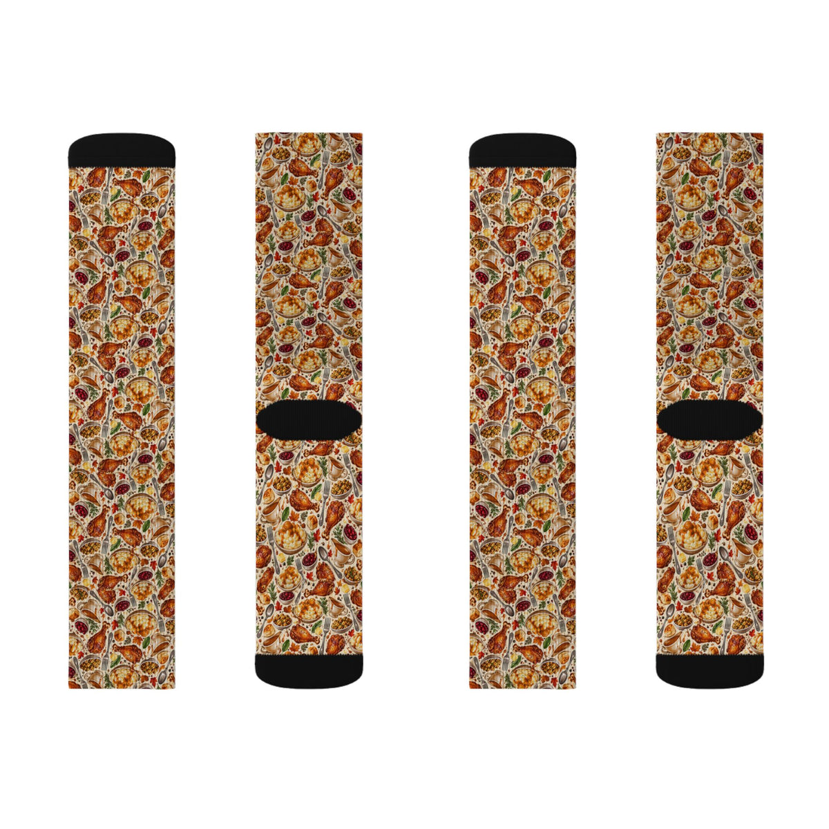 Thanksgiving Feast Pattern Socks