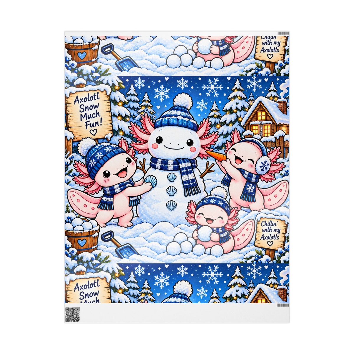 Axolotl Snow Much Fun! Winter Wrapping Paper