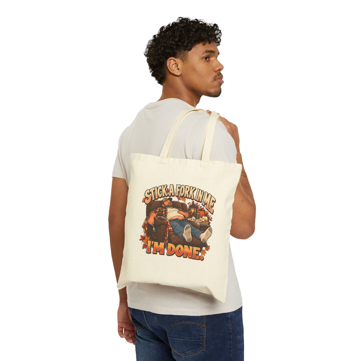 “Stick a Fork in Me, I’m Done” Funny Cooking Canvas Tote Bag