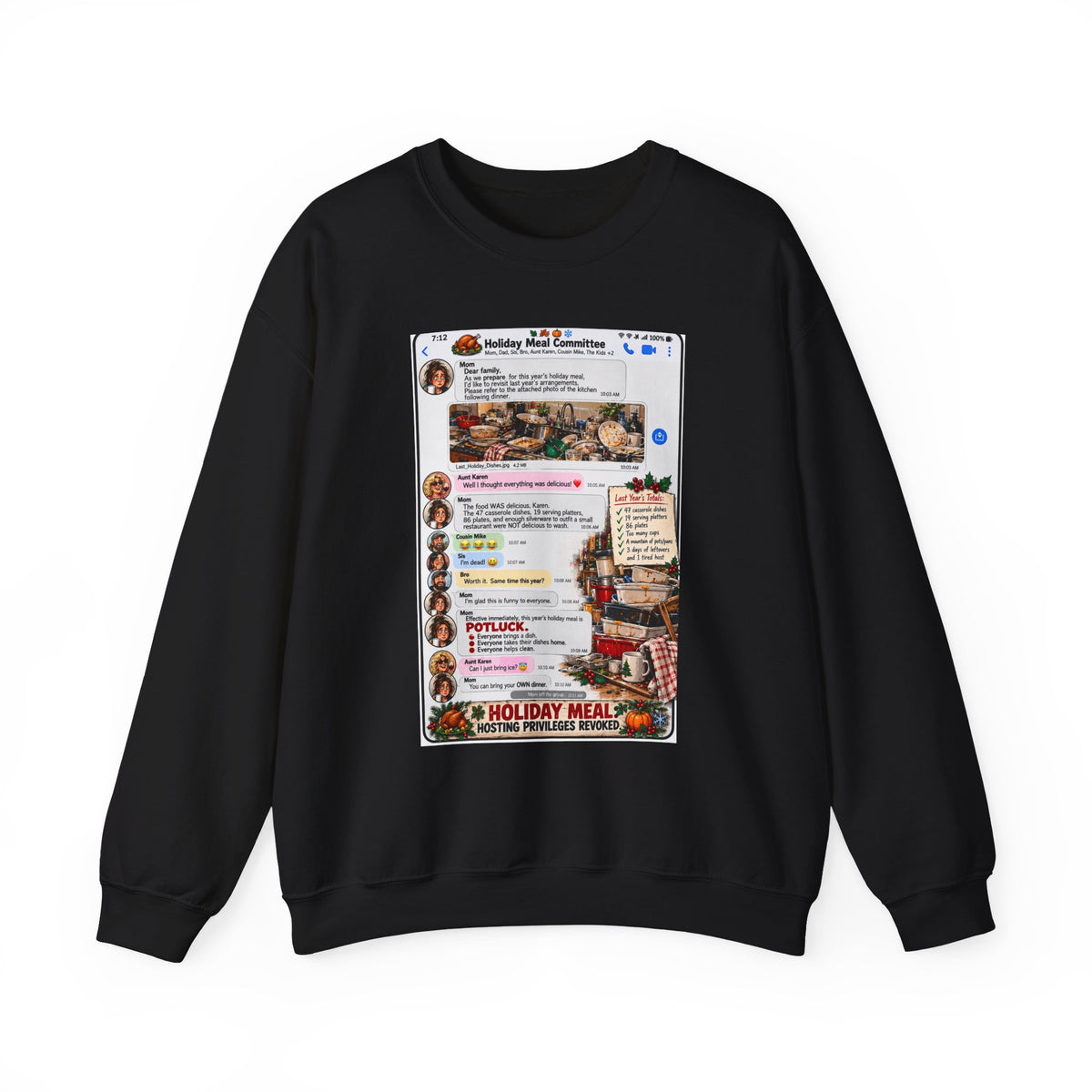 Holiday Meal Recipe Crewneck Sweatshirt