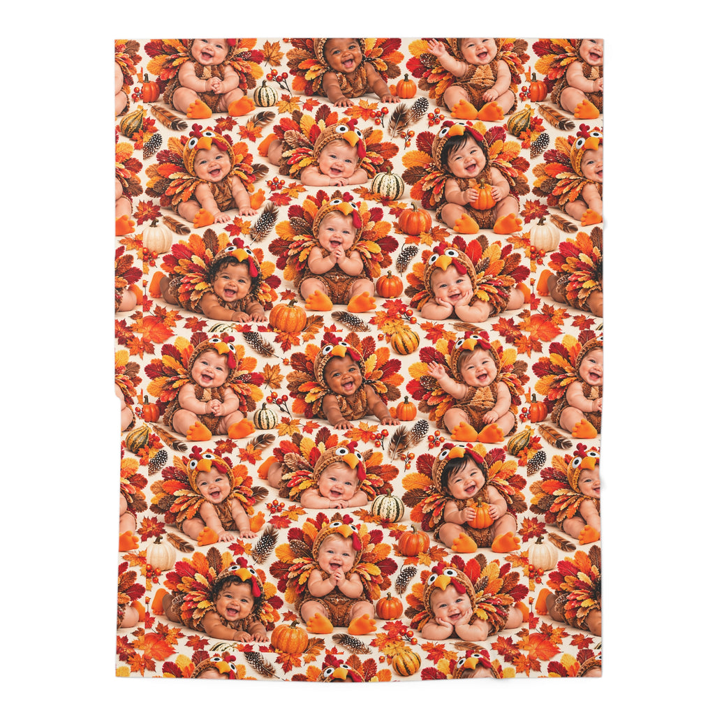 Thanksgiving Turkey Baby Pattern Swaddle Blanket