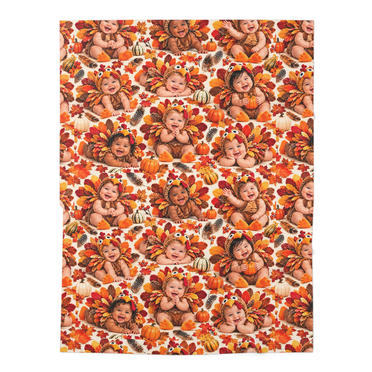 Thanksgiving Turkey Baby Pattern Swaddle Blanket