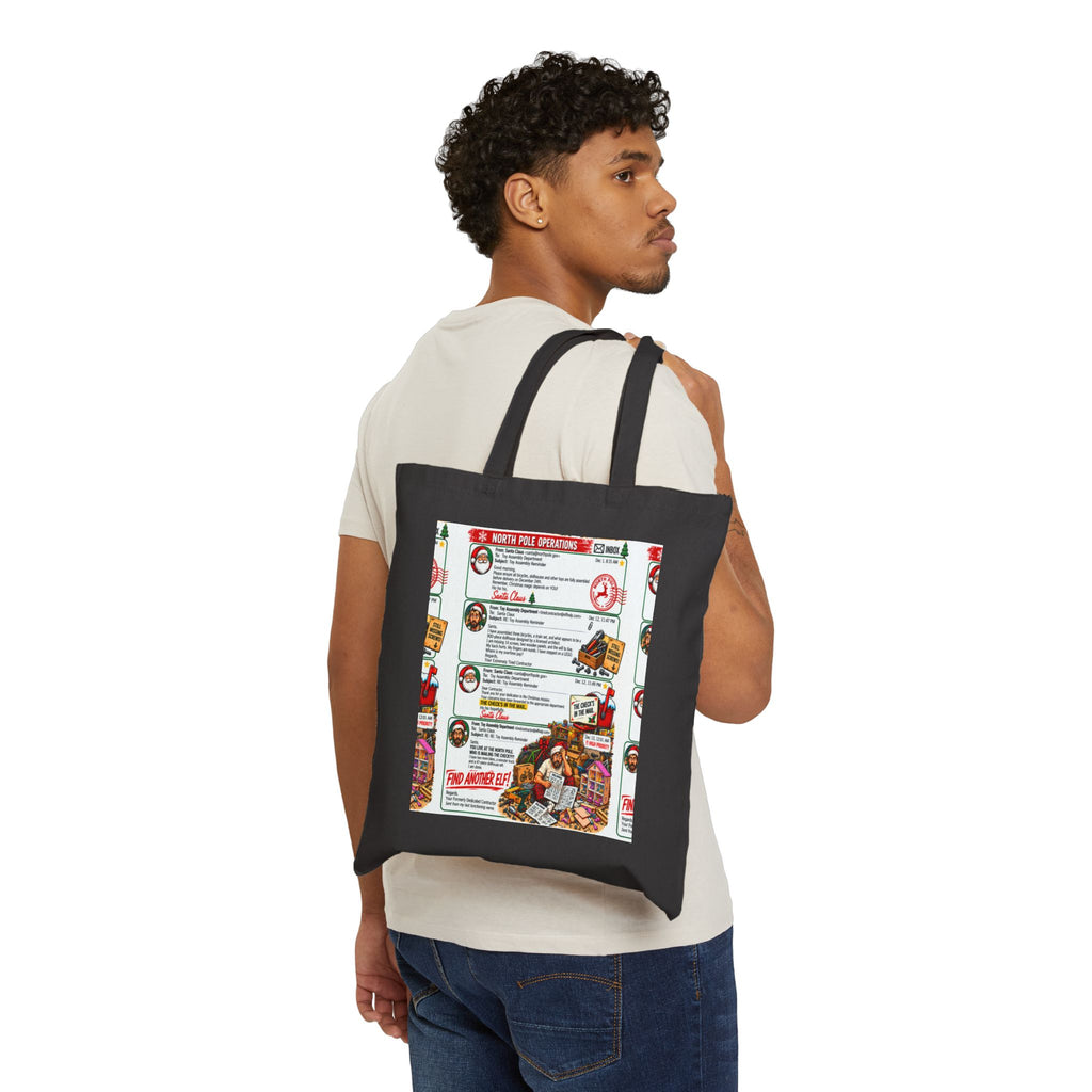 Santa’s Workshop Email Chain Canvas Tote Bag
