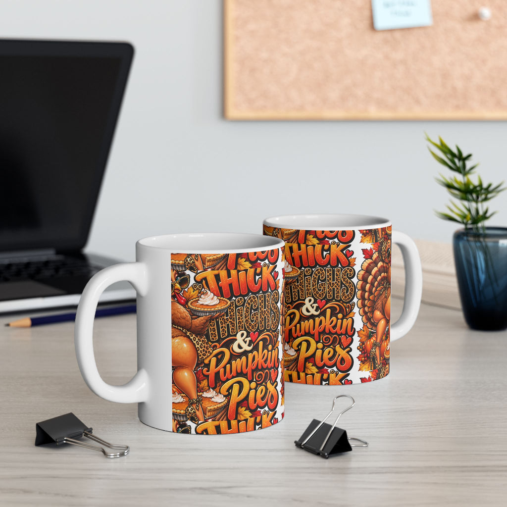 Funny Thanksgiving Turkey Pumpkin Pie Mug