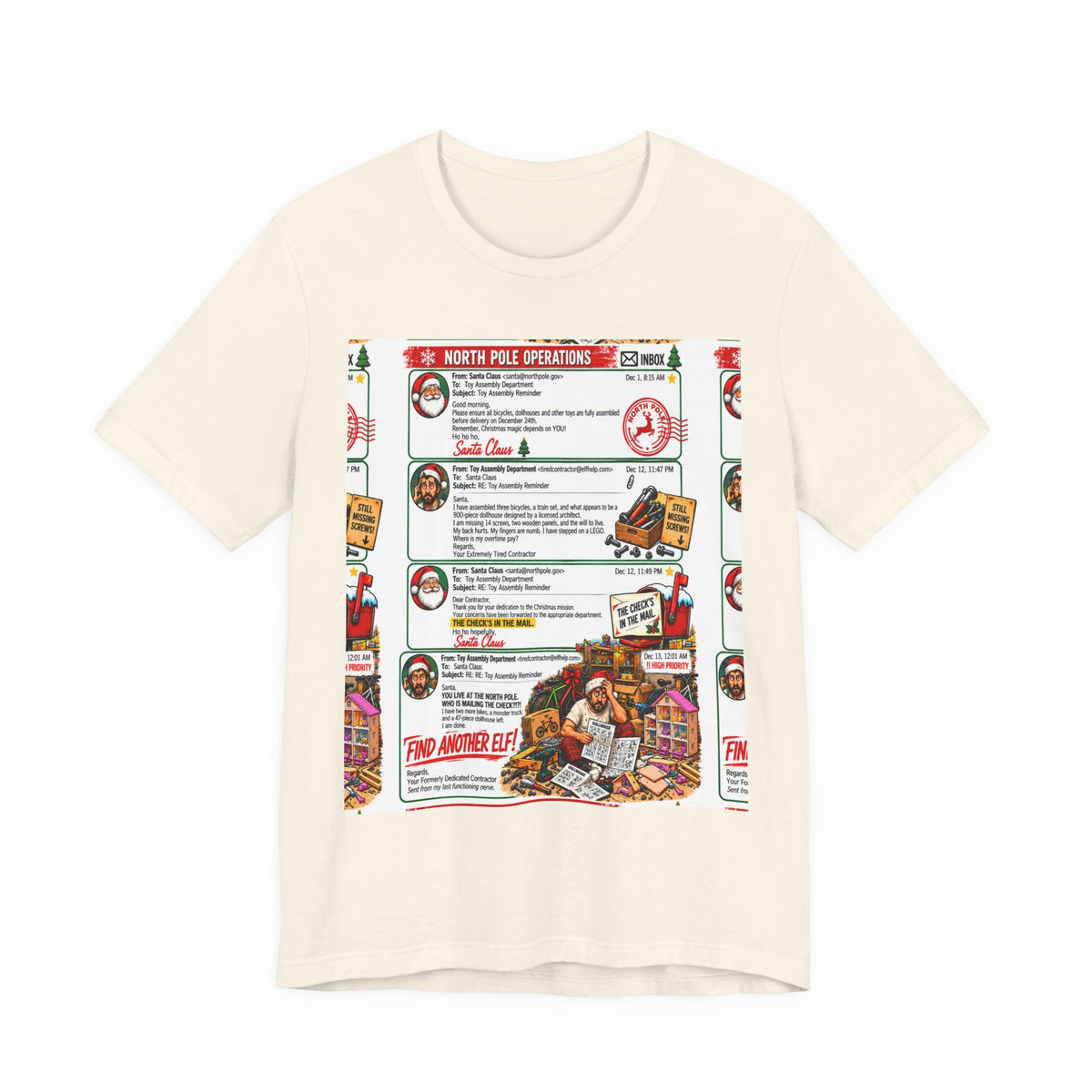 Santa’s Workshop Email Chain Graphic Tee