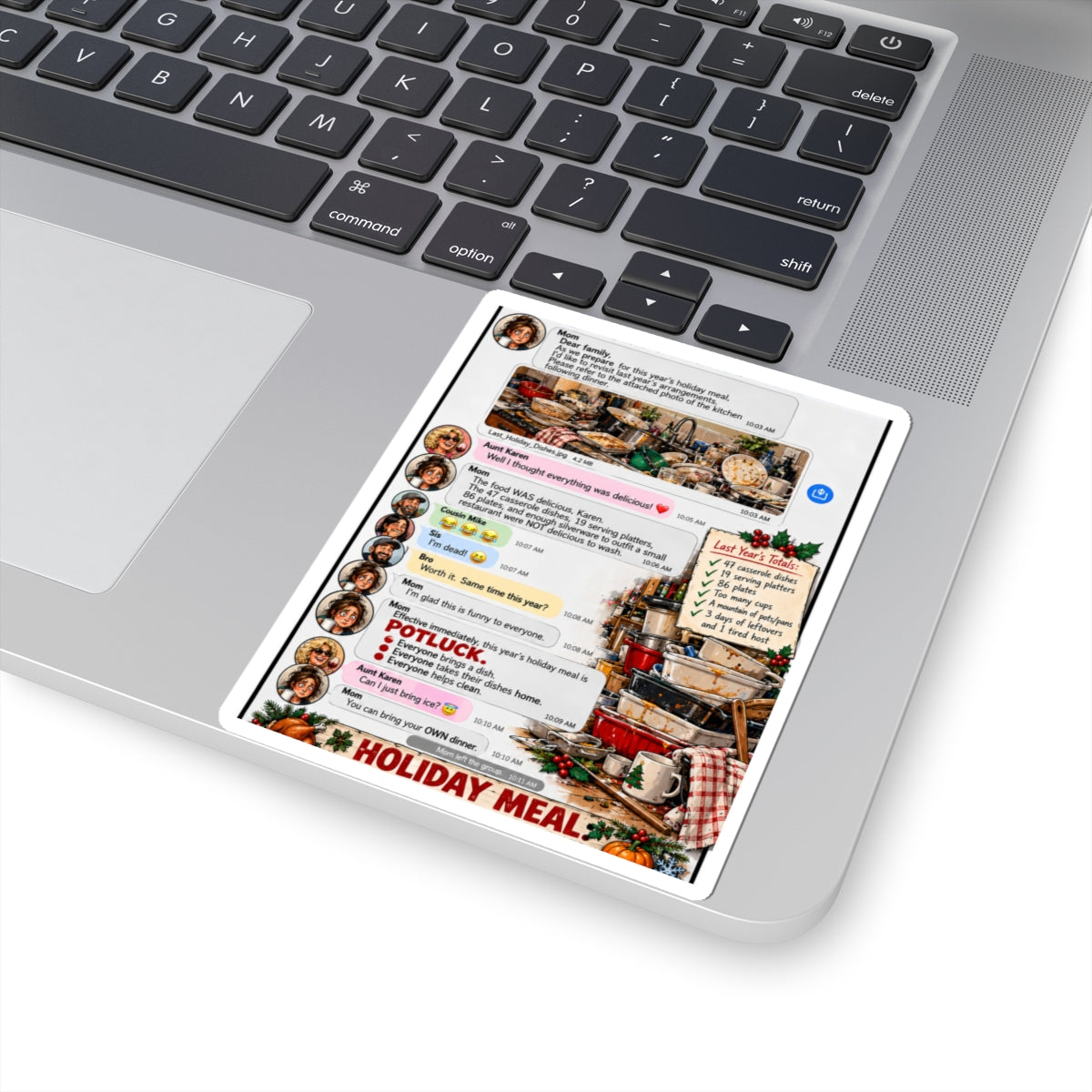 Holiday Meal Potluck Kiss-Cut Sticker