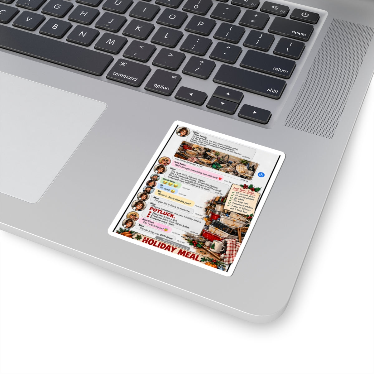 Holiday Meal Potluck Kiss-Cut Sticker