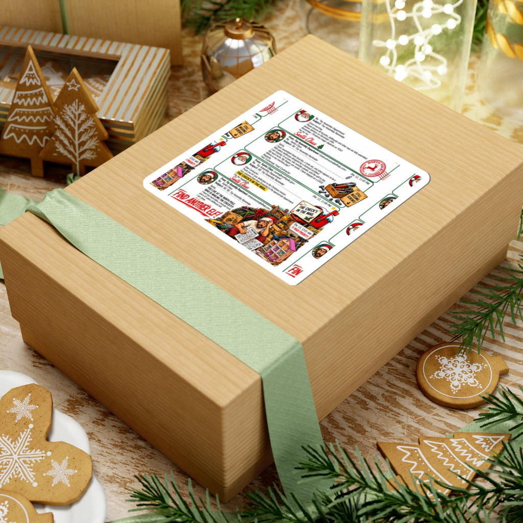 Santa Claus Naughty or Nice Office Humor Kiss-Cut Stickers