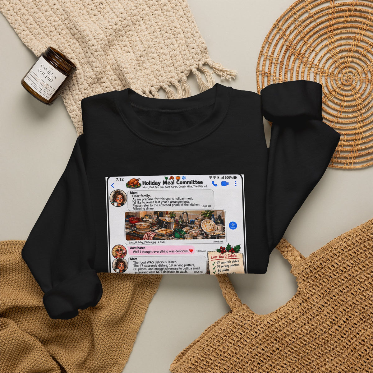 Holiday Meal Recipe Crewneck Sweatshirt