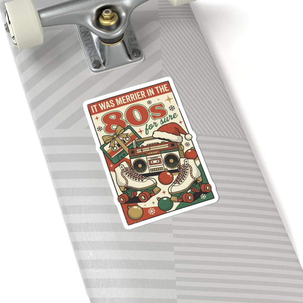 Retro Christmas 80s Nostalgia Kiss-Cut Sticker