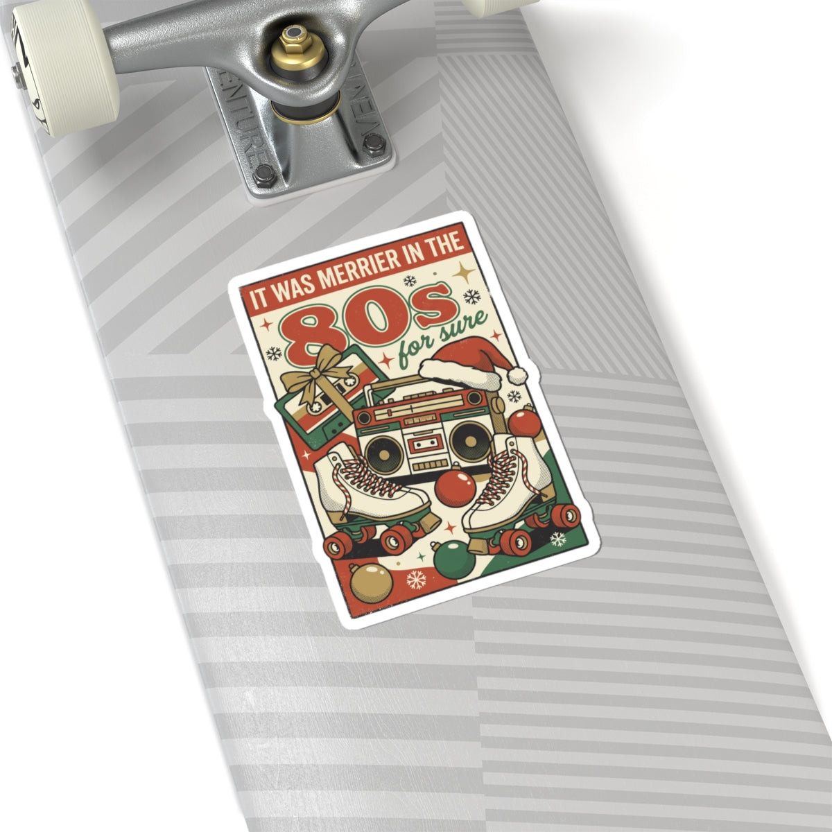 Retro Christmas 80s Nostalgia Kiss-Cut Sticker