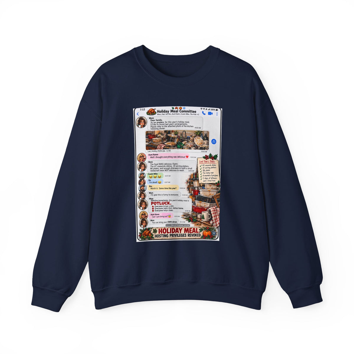 Holiday Meal Recipe Crewneck Sweatshirt