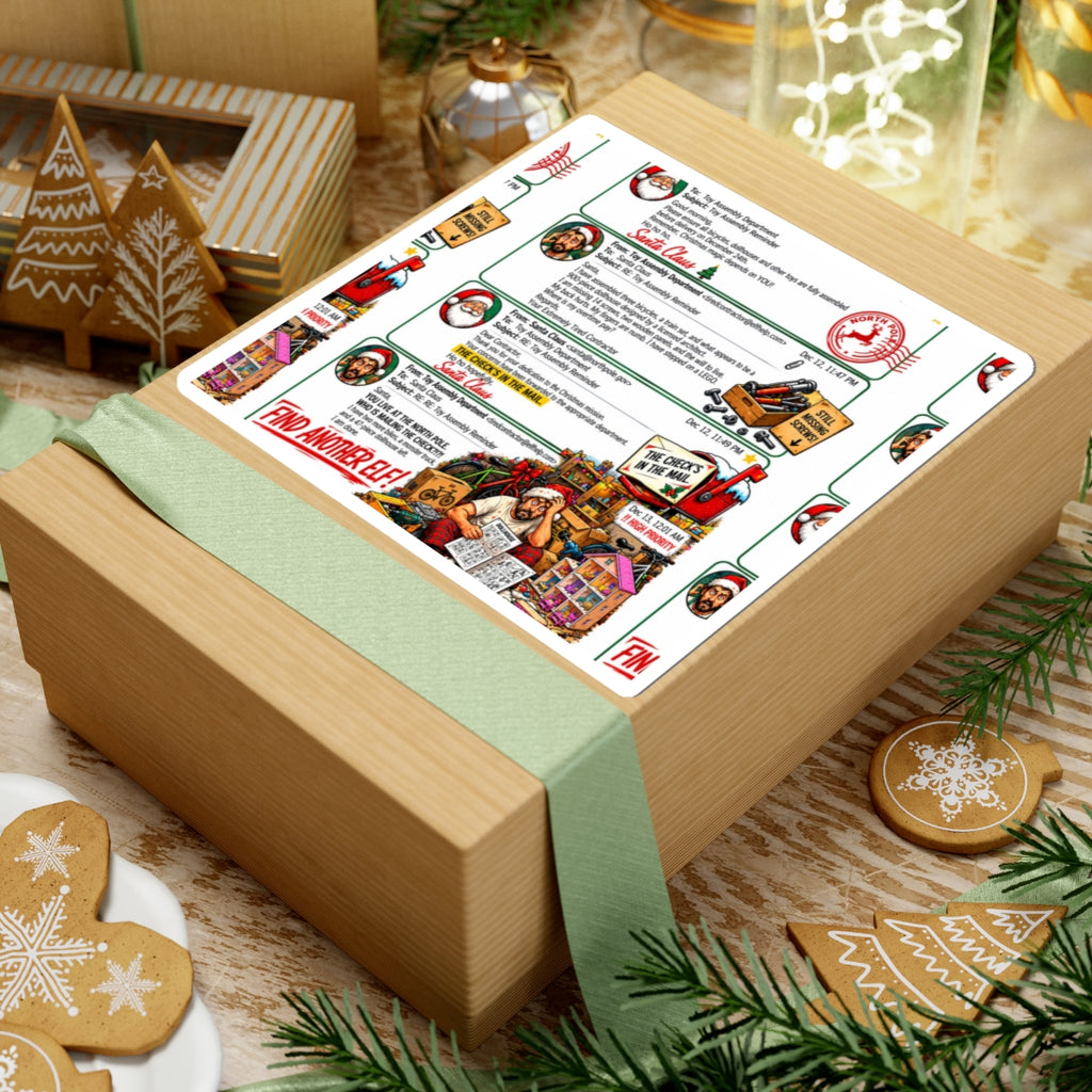 Santa Claus Naughty or Nice Office Humor Kiss-Cut Stickers