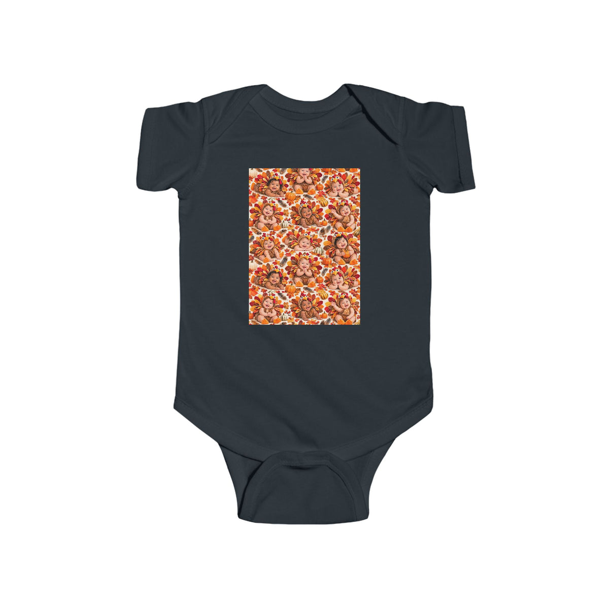 Thanksgiving Turkey Baby Pattern Infant Bodysuit