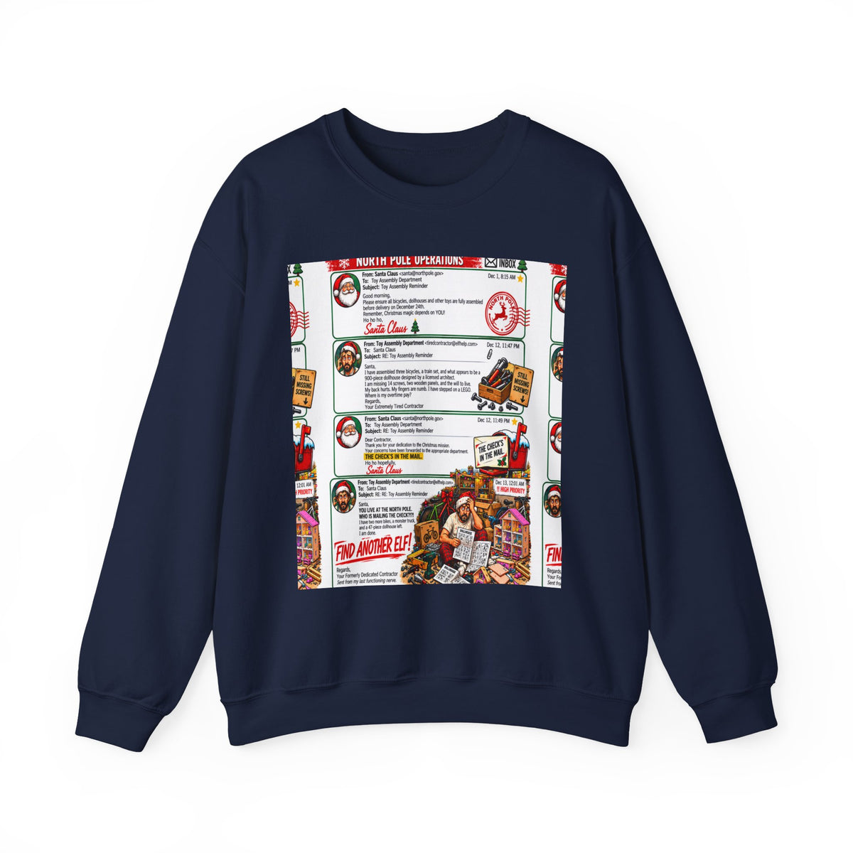 Santa’s Workshop Email Chain Crewneck Sweatshirt