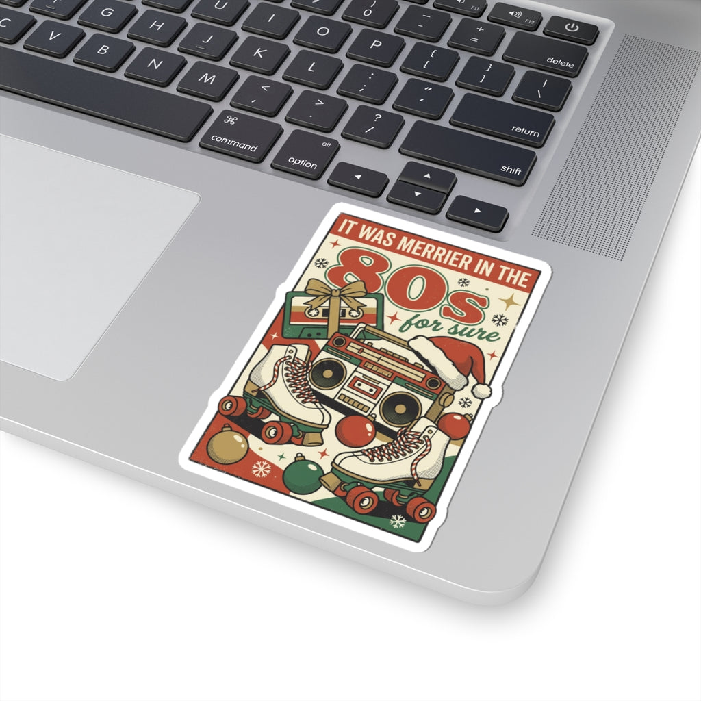 Retro Christmas 80s Nostalgia Kiss-Cut Sticker