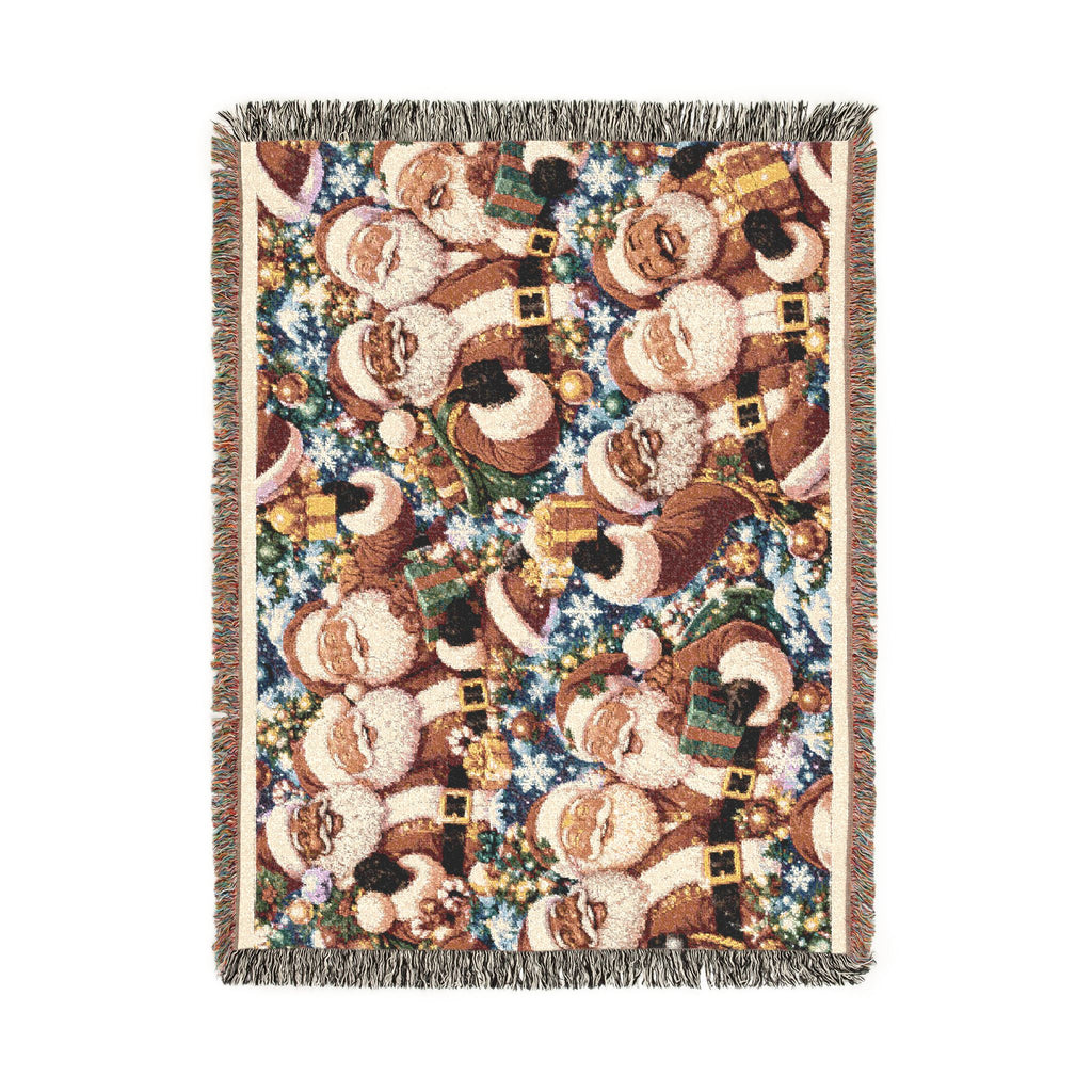 Festive Santa Claus Woven Blanket