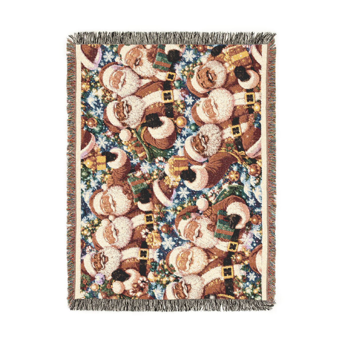 Festive Santa Claus Woven Blanket