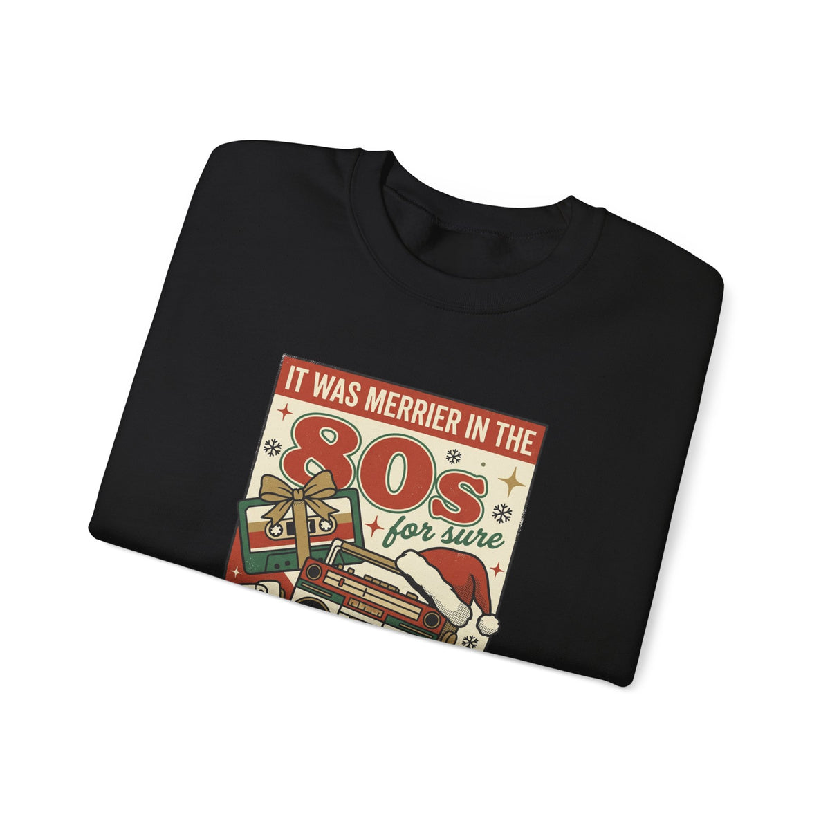 Retro Christmas 80s Boombox Sweatshirt | Vintage Holiday