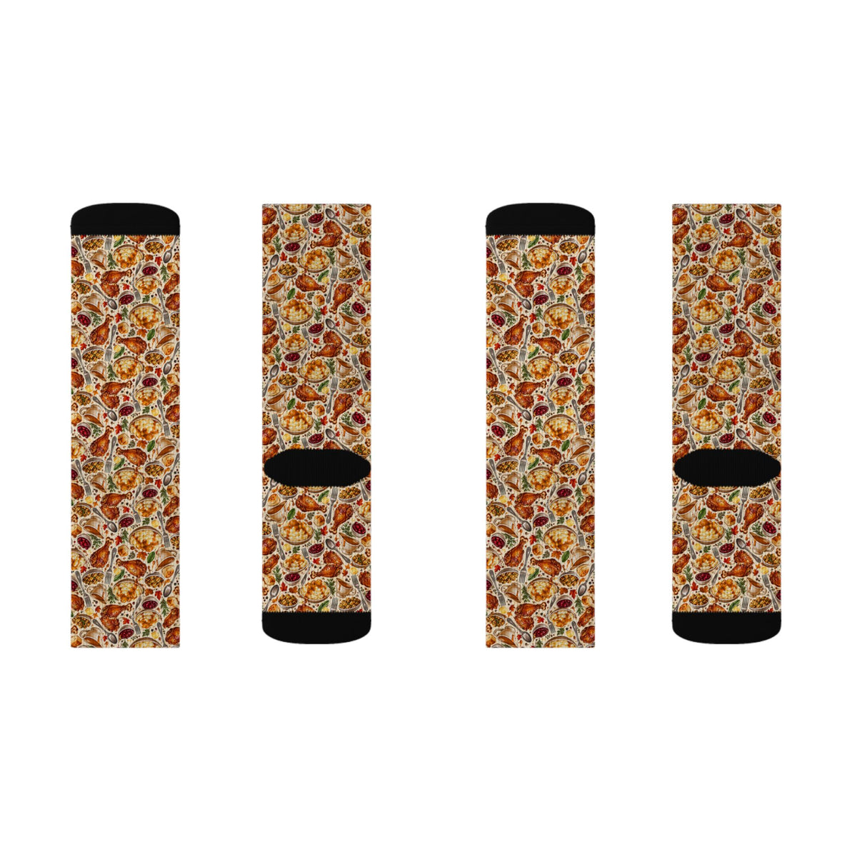 Thanksgiving Feast Pattern Socks
