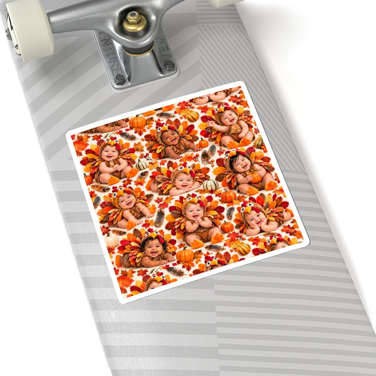 Thanksgiving Turkey Baby Pattern Kiss-Cut Sticker