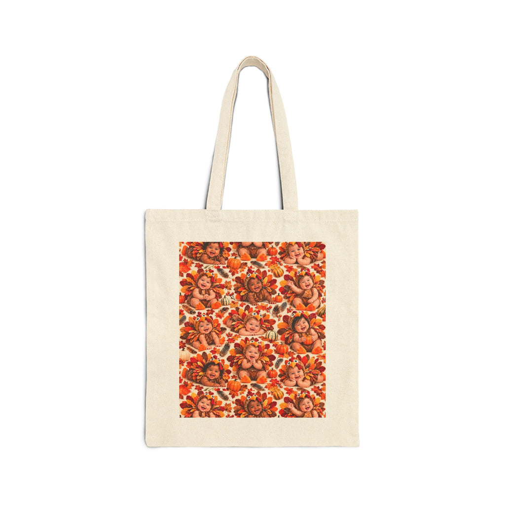 Thanksgiving Turkey Baby Pattern Canvas Tote Bag