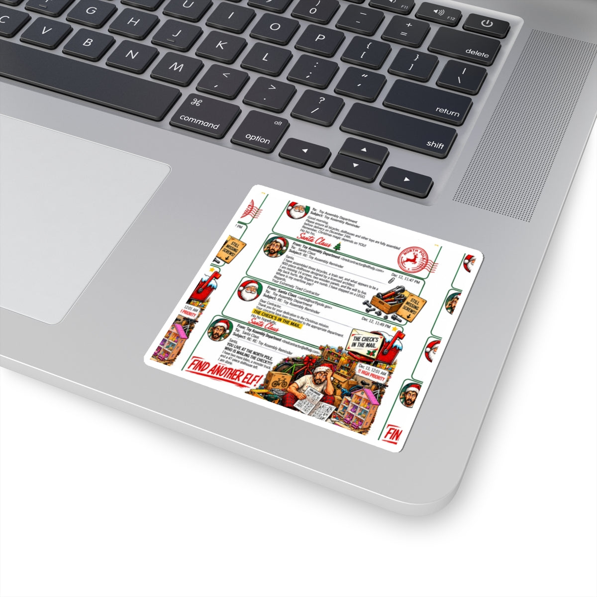 Santa Claus Naughty or Nice Office Humor Kiss-Cut Stickers