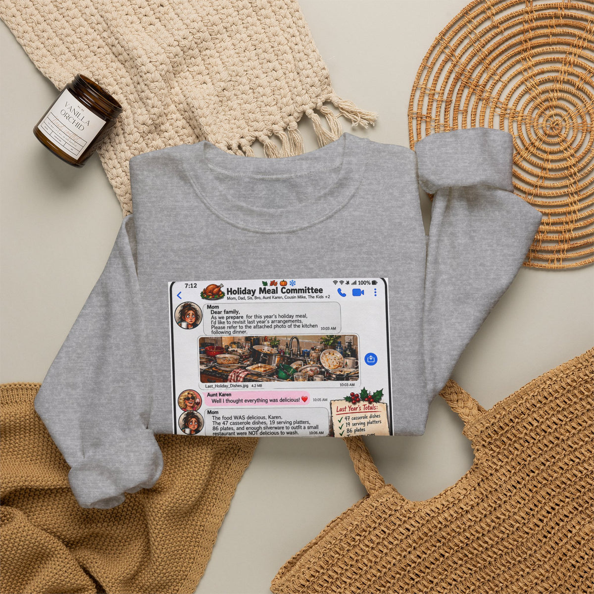 Holiday Meal Recipe Crewneck Sweatshirt