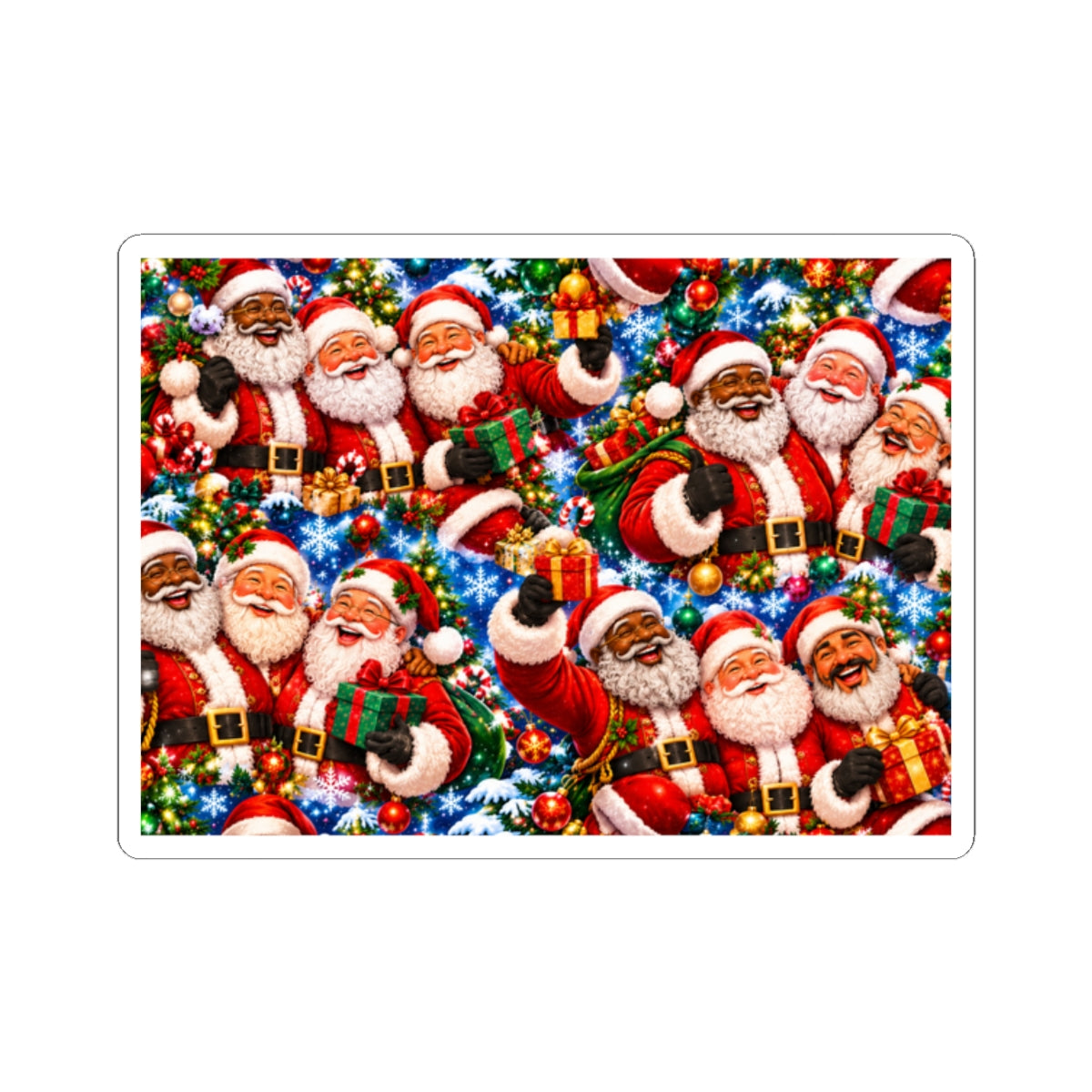 Festive Santa Claus Christmas Kiss-Cut Sticker