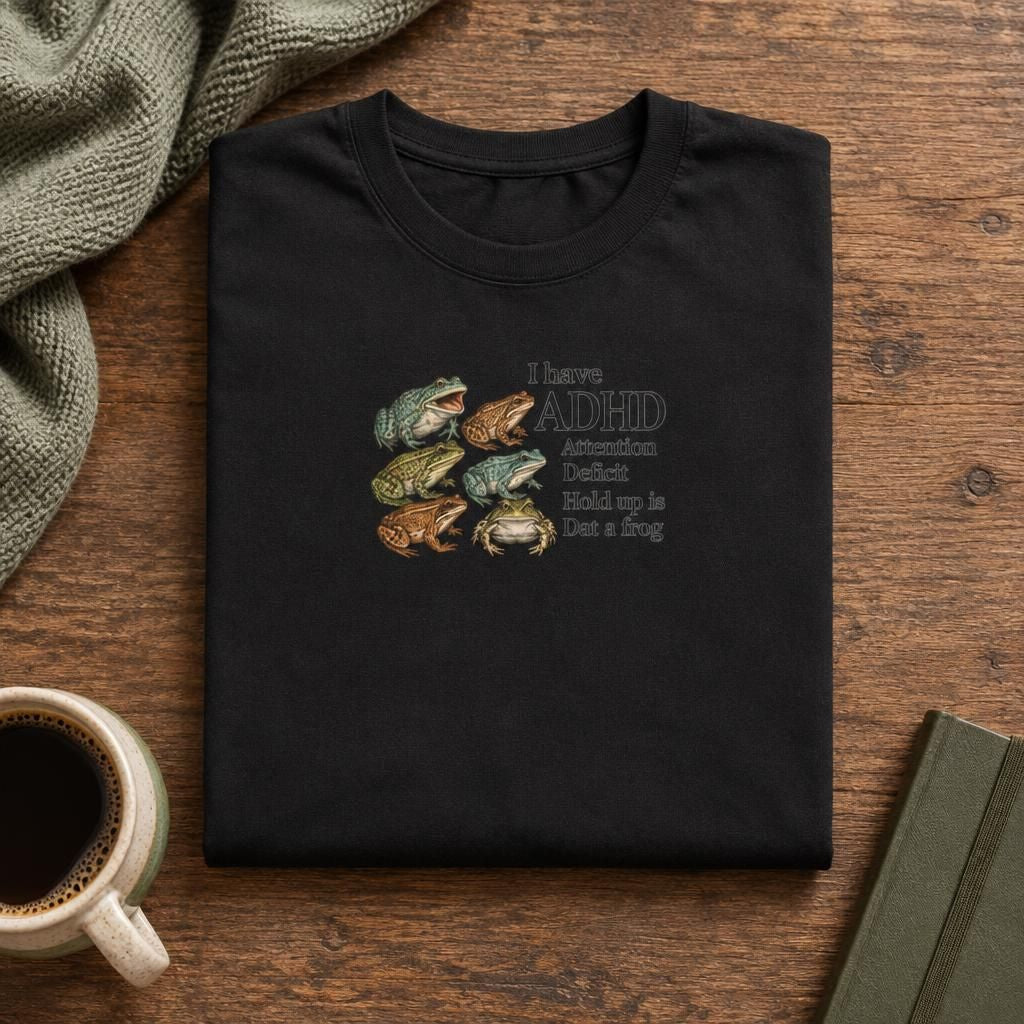 I Have ADHD Dat a Frog - ADHD Humor Tee