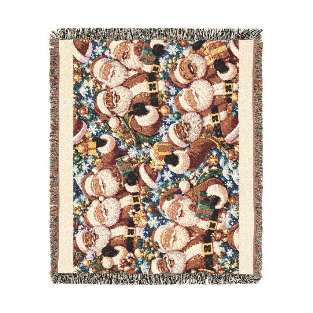 Festive Santa Claus Woven Blanket