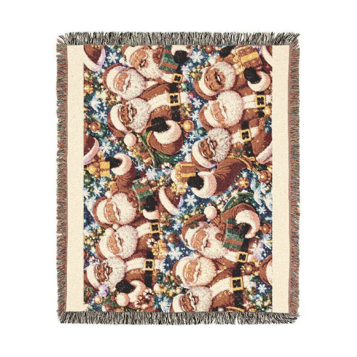 Festive Santa Claus Woven Blanket