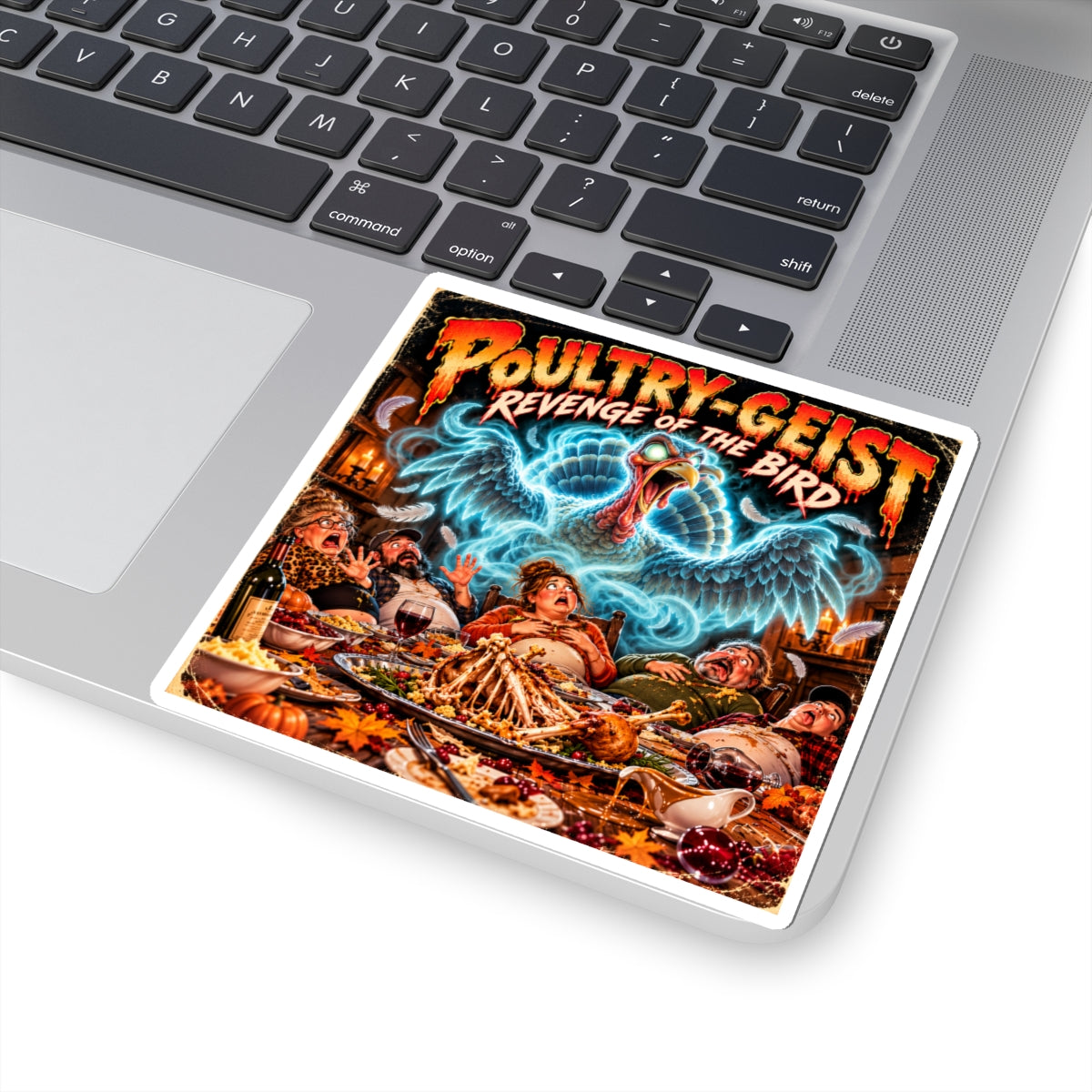 Poultry-Geist: Revenge of the Bird Thanksgiving Movie Poster Sticker