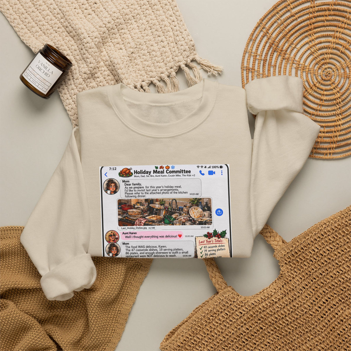 Holiday Meal Recipe Crewneck Sweatshirt