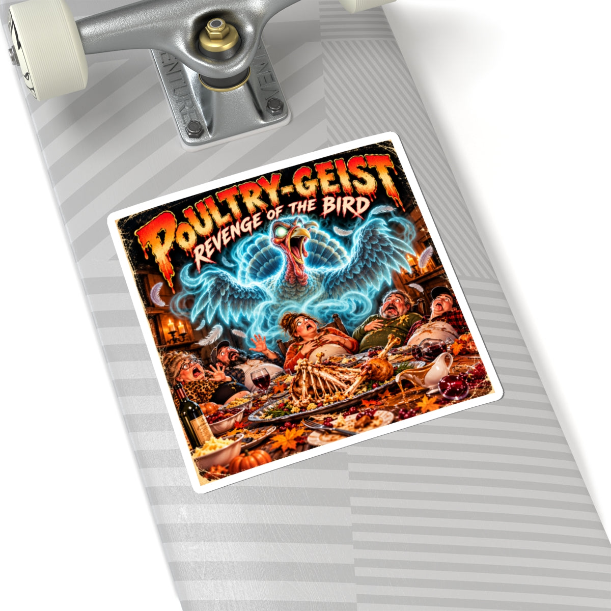 Poultry-Geist: Revenge of the Bird Thanksgiving Movie Poster Sticker