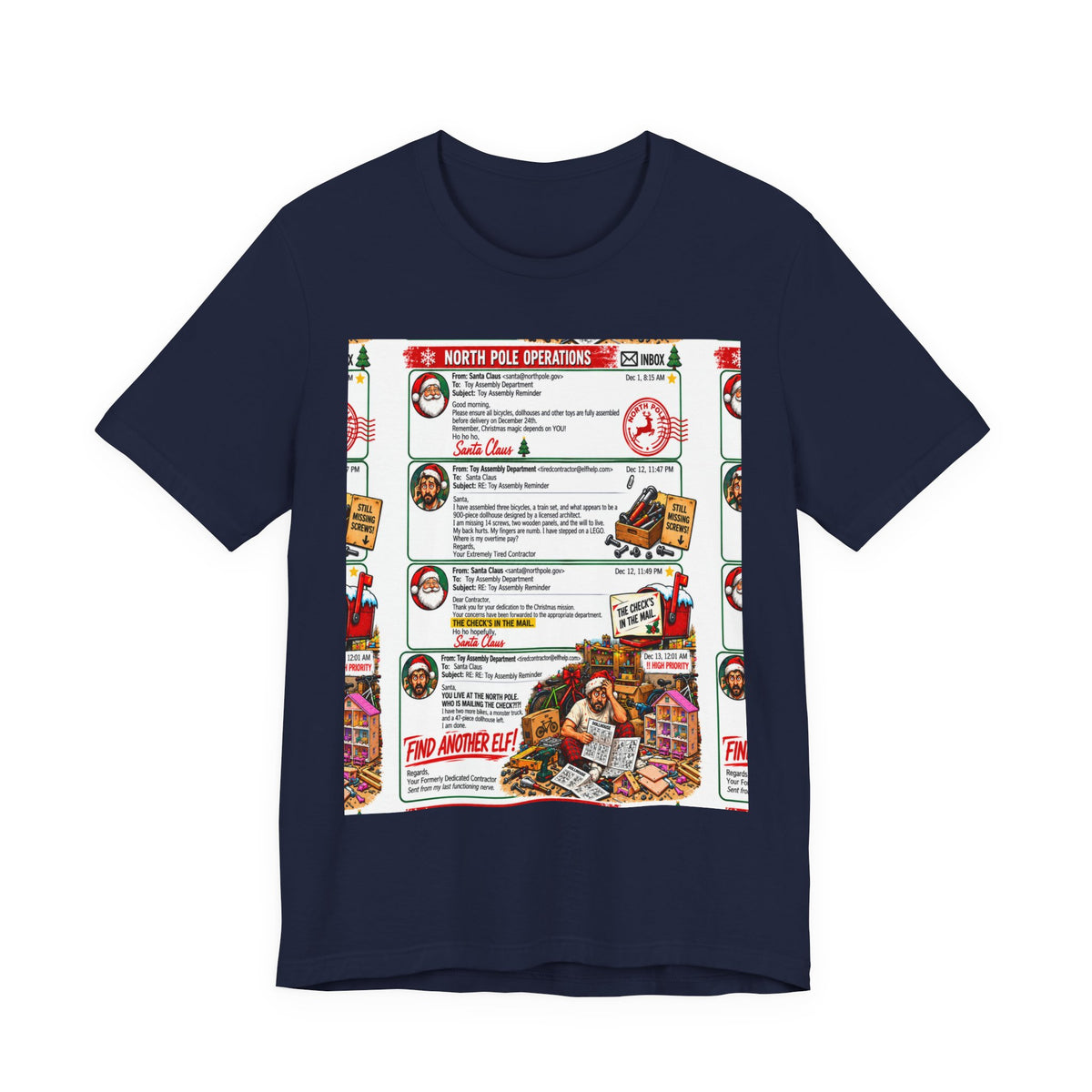 Santa’s Workshop Email Chain Graphic Tee
