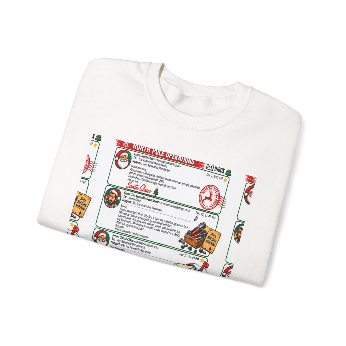 Santa’s Workshop Email Chain Crewneck Sweatshirt
