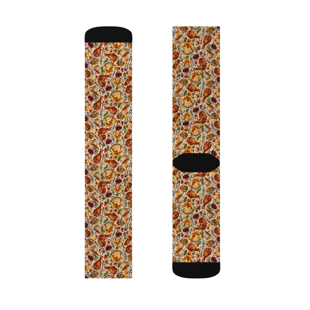 Thanksgiving Feast Pattern Socks