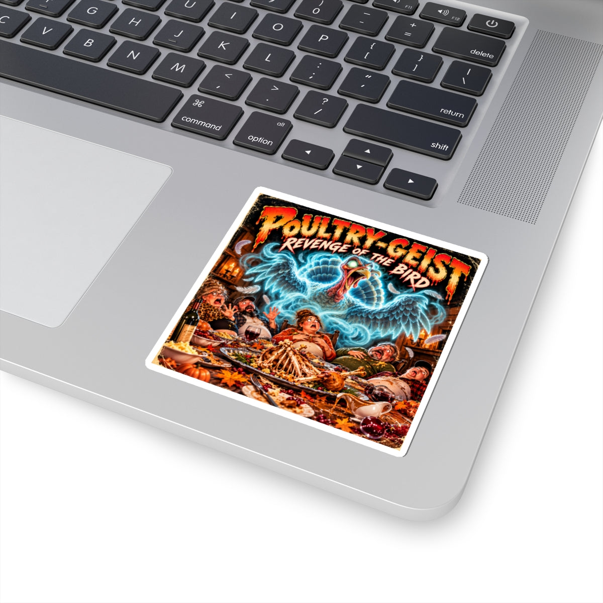 Poultry-Geist: Revenge of the Bird Thanksgiving Movie Poster Sticker
